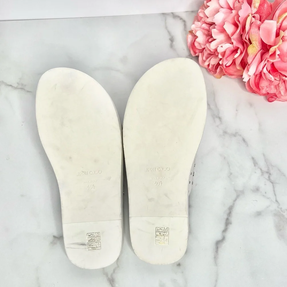 JIMMY CHOO Palmo Star Studded Leather Slides